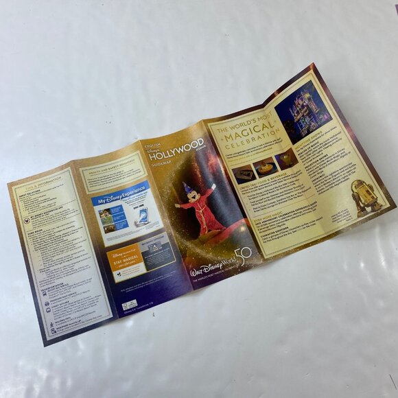 Disney Hollywood Studios Japanese English 50th Anniversary Map Sorcerer Mickey - Picture 12 of 12